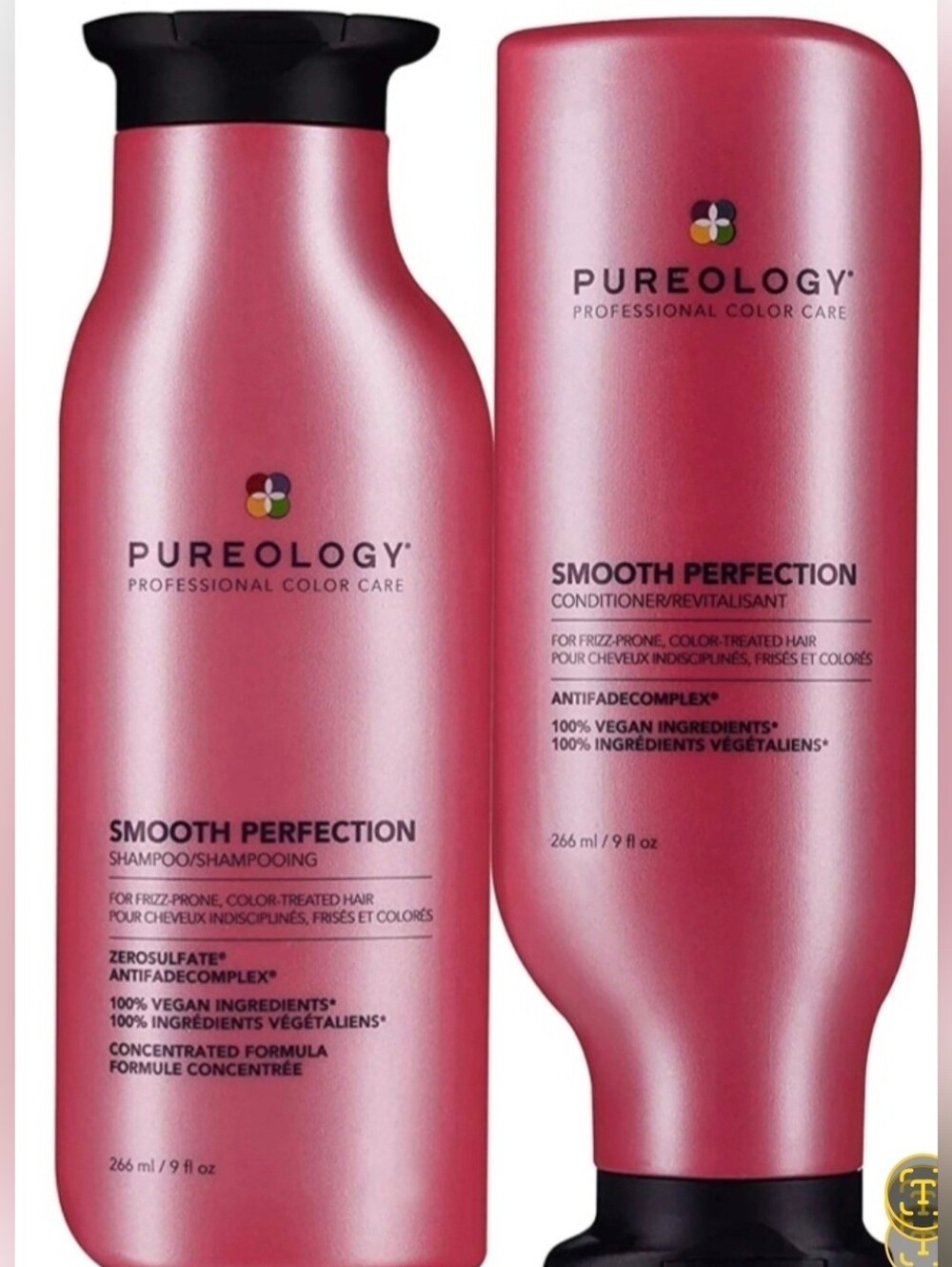 FULL SET Pureology Smooth Perfection Shampoo 226ml & Conditioner 226ml Duo Vegan
